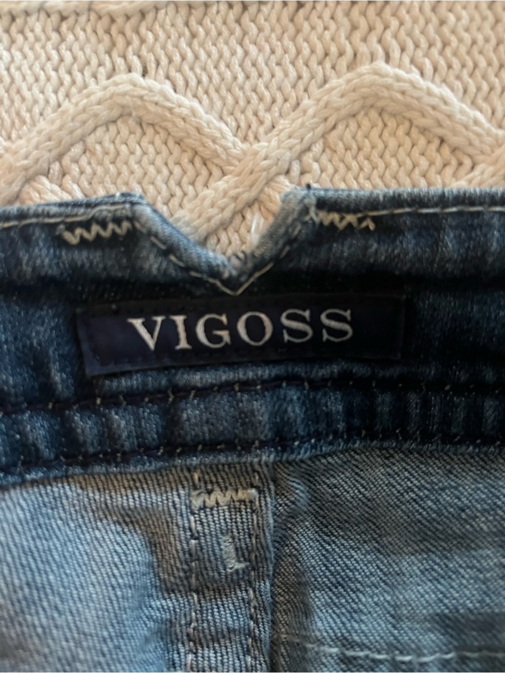 Vigoss Dark Blue Distressed Women’s Skinny Cropped Jeans Size 29 - Picture 6 of 16